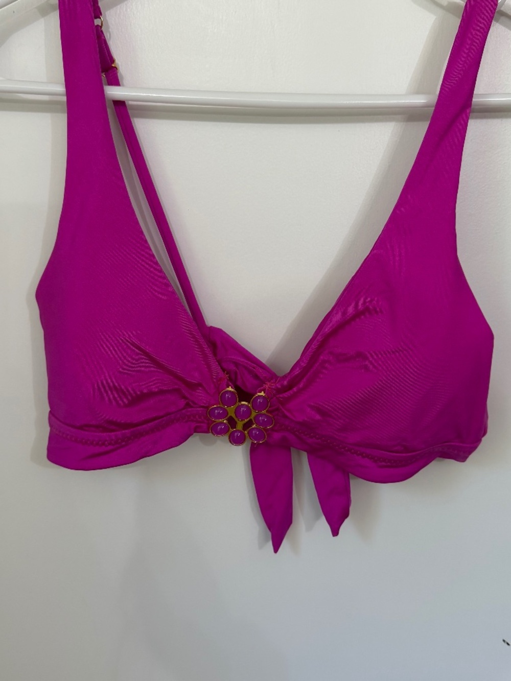 Trina Turk Atlas Fuchsia Bikini Top, Size 6